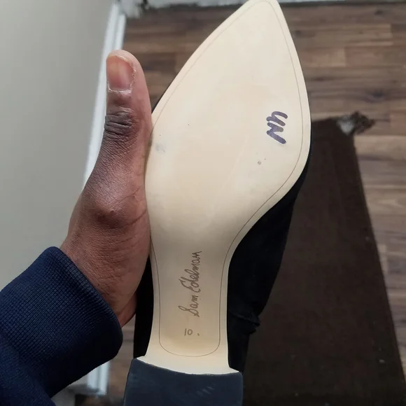 Sam Edelman Black Suede Knee-High Block Heel Boots - Picture 5 of 10